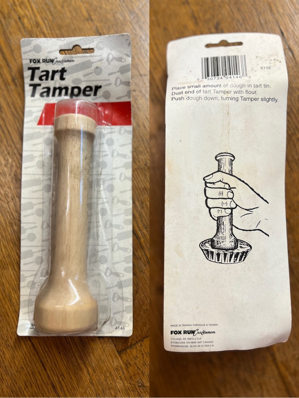 Wooden Tart Tamper - Natural Wood